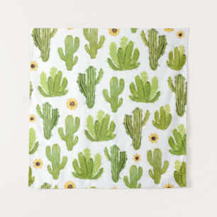Tapiz Cactus del desierto verde: acuarela sin foco