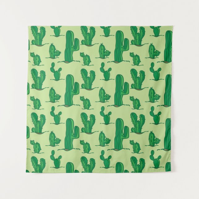 Tapiz cactus pattern. hand drawing pattern. seamless han (Anverso)
