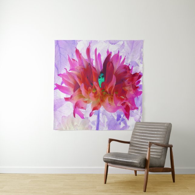 Tapiz Cactus Rojo y Rosa Caliente Dahlia (In situ)