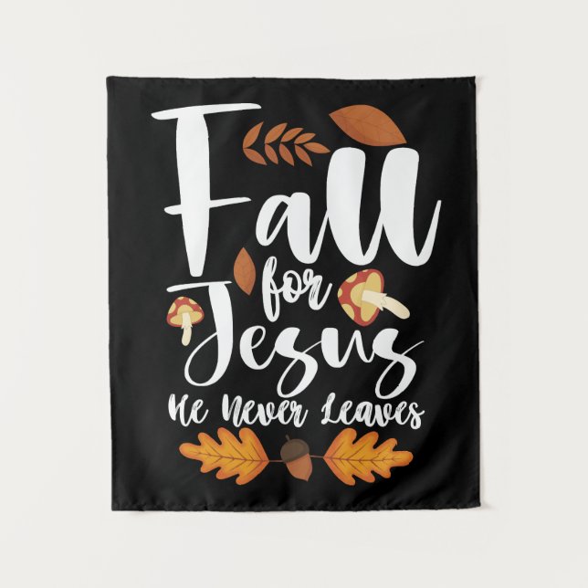 Tapiz Caer Por Jesús Nunca Deja A Cristo De Acción De Gr (Anverso)