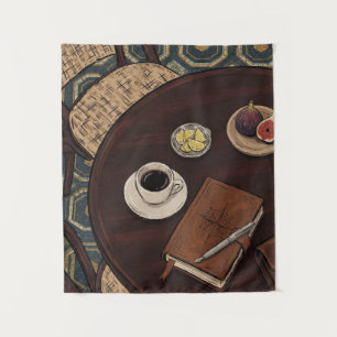Tapiz Café Acogedor & Libros Arte Bohemi