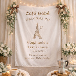 Tapiz Cafe Bebe Coffee Baby Shower Fabric Welcome Sign