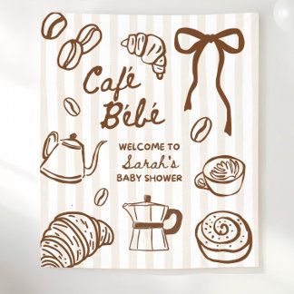 Tapiz Cafe Bebe Fondo de Fiesta para Baby Shower, Bebé