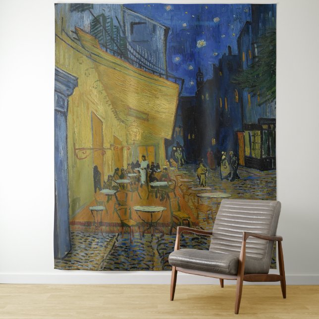 Tapiz Cafe Terrace de noche por Vincent van Gogh (In situ)