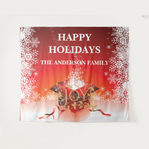 Tapiz Caja de regalo de invierno sorpresa copos de nieve