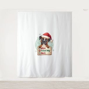 Tapiz Caja linda perro Boxer Navidad Bonito Traté de hac