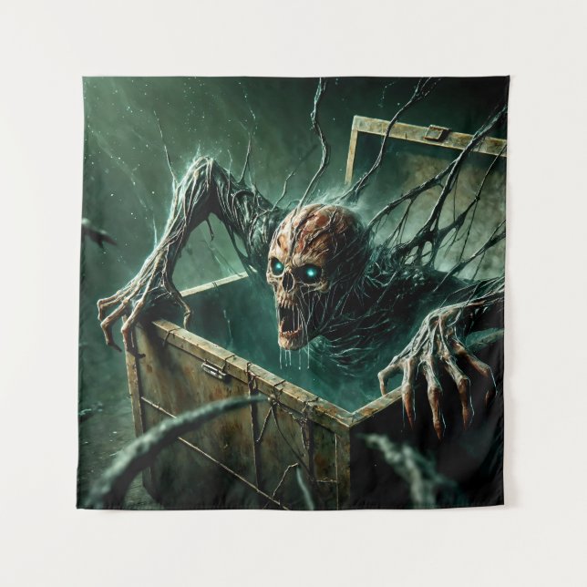 Tapiz Caja oscura de horror (Anverso)