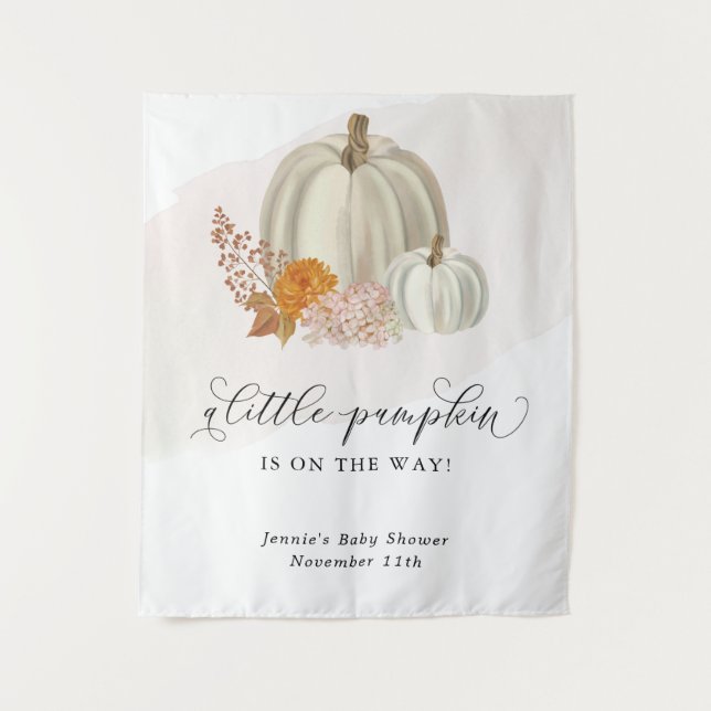 Tapiz Calabacita en Camino Baby Shower Personalizado (Anverso)