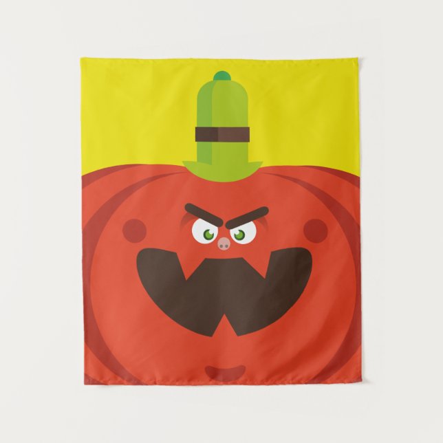 Tapiz calabaza de halloween hambrienta (Anverso)