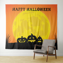 Tapiz Calabaza de Halloween Luna Llena