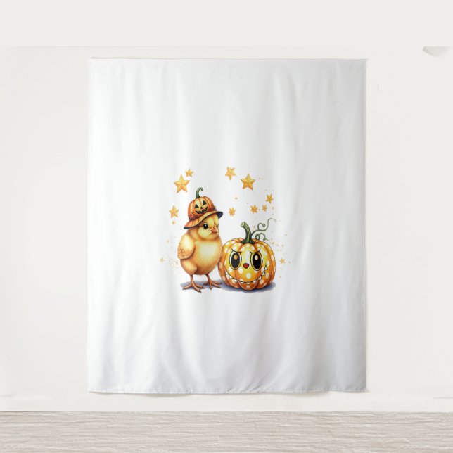 Tapiz Calabaza de pollo de Halloween (Anverso)