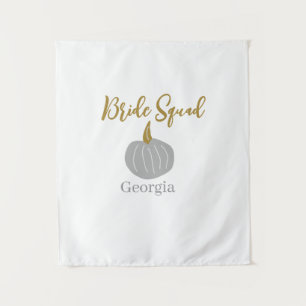 Tapiz Calabaza dorada gris novia otoño escuadrón moderno