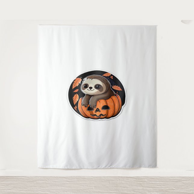 Tapiz calabaza lenta Halloween pegatina camiseta sobredi (Anverso)