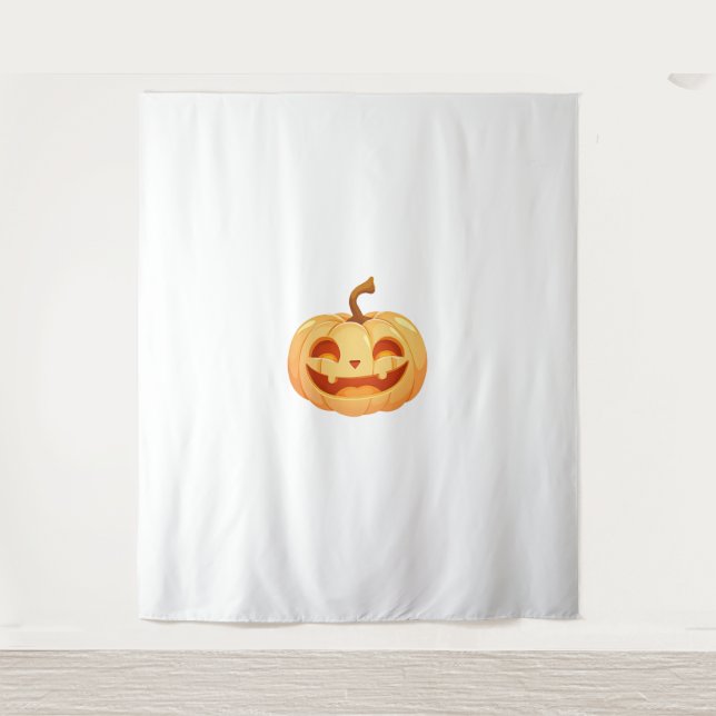 Tapiz Calabaza linda Jack O Lantern Turtle Sea Halloween (Anverso)