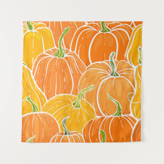 Tapiz Calabaza personalizado, lindo patrón otoño.