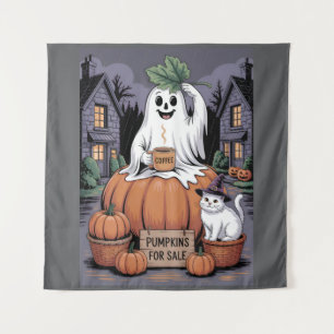 Tapiz Calabazas a la Venta & Fantasma de Cafeína & Gato 