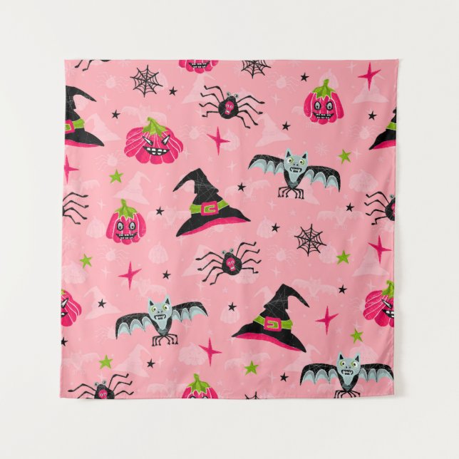 Tapiz Calabazas de Halloween, murciélagos: fondo sin cos (Anverso)