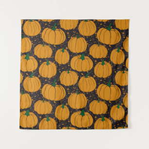 Tapiz Calabazas de Terrazzo, patrón de cosecha otoño.