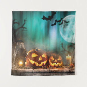 Tapiz Calabazas y murciélagos de Halloween