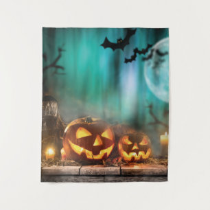 Tapiz Calabazas y murciélagos de Halloween