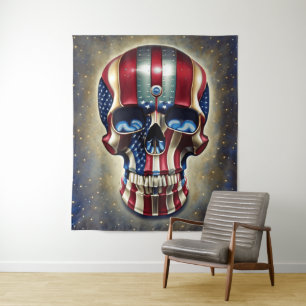 Tapiz Calavera de la bandera americana