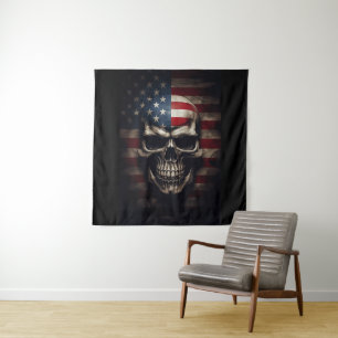Tapiz Calavera de la bandera americana