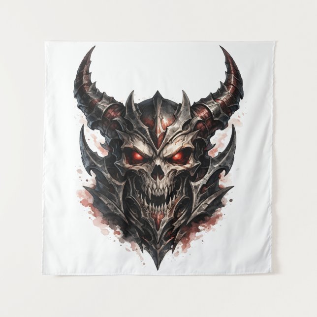 Tapiz Calavera Demoniaca con Cuernos (Anverso)
