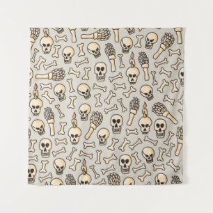 Tapiz Calavera, esqueleto y huesos mano sin soldadura dr