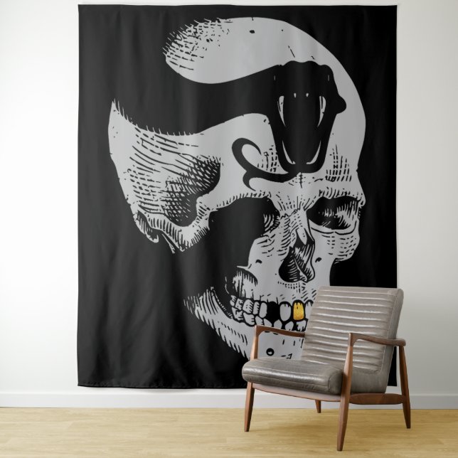 Tapiz Calavera Gótica con Serpiente (In situ)