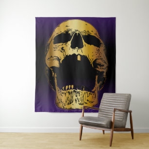 Tapiz Calavera gritando morado - calaveras