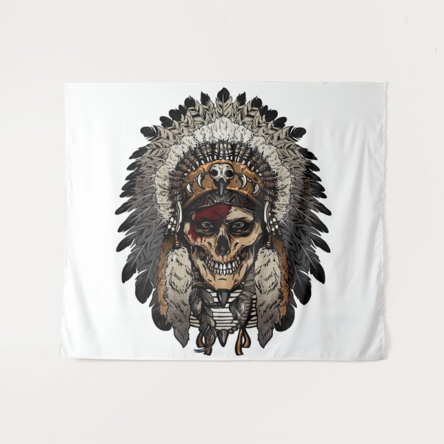 Tapiz Calavera tribal (Anverso (horizontal))