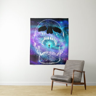 Tapiz Calavera y planeta Tierra - Calaveras humanas
