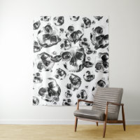 Calaveras de cráneos en negro y blanco Patrón de a