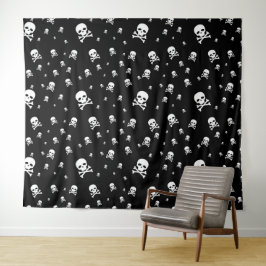 Tapiz Calaveras de piratas blancos de Littles sobre fond