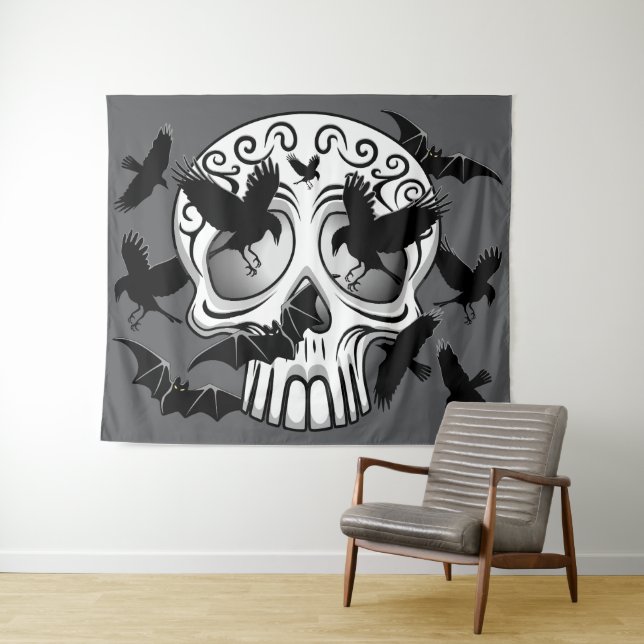 Tapiz Calaveras decorativas de Halloween (In situ (horizontal))