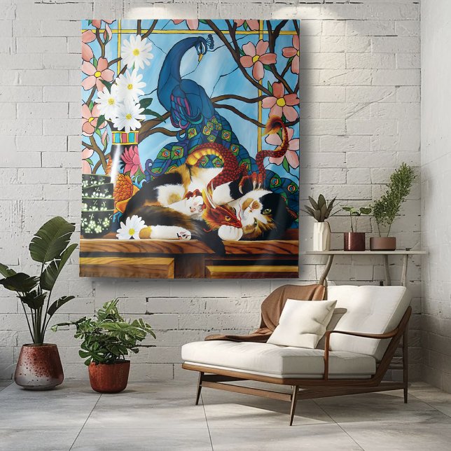 Tapiz Calico Cat Dragon Red (Subido por el creador)