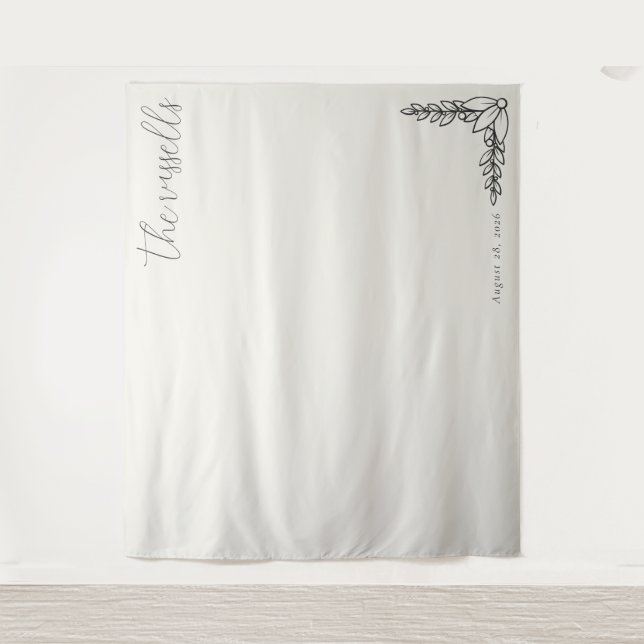 Tapiz Caligrafía Botánica Beige Serena (Anverso)