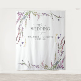 Tapiz Caligrafía de Flor Silvestre Púrpura para Foto de