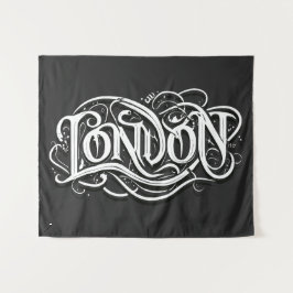 Tapiz Caligrafía Metalizado pesada de Londres - Metalhea