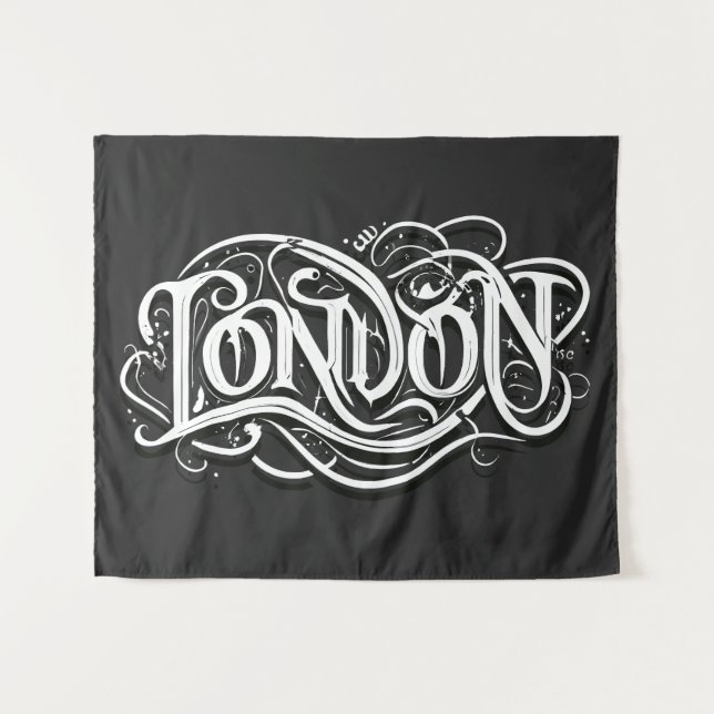 Tapiz Caligrafía Metalizado pesada de Londres - Metalhea (Anverso (horizontal))