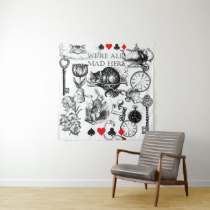 Tapiz Cáliz clásico del gato de Cheshire en wonderland m