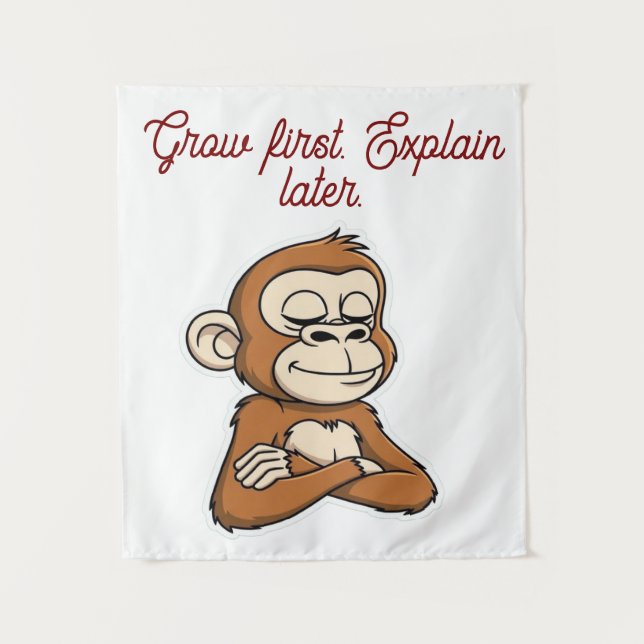 Tapiz Calm Mind Monkey – Daily Balance  Tapestry (Anverso)