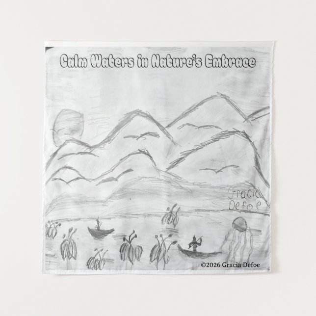 Tapiz 'Calm Waters in  Nature's Embrace' Tapestry (Anverso)