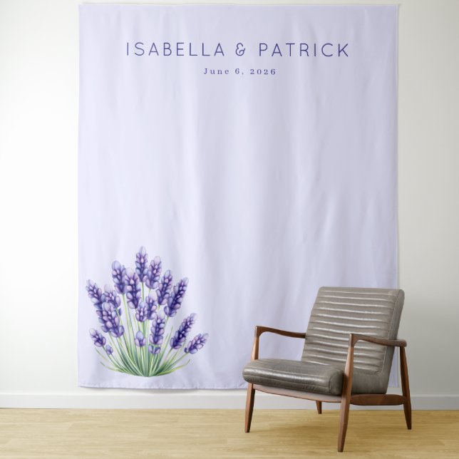 Tapiz Calma Floral de Acuarela Lavanda (In situ)