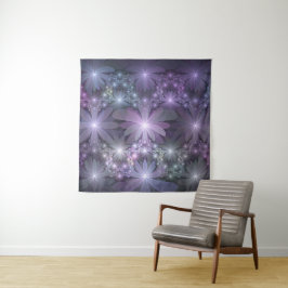 Tapiz Cama de flores arte abstracto fractal brillante de