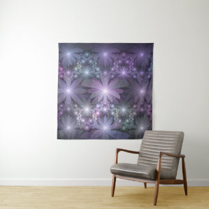 Tapiz Cama de flores arte abstracto fractal brillante de