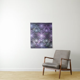 Tapiz Cama de flores arte abstracto fractal brillante de