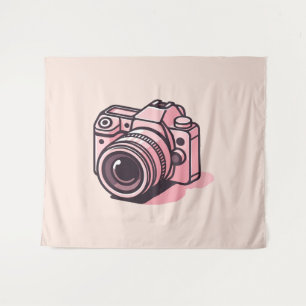 Tapiz Cámara réflex digital rosa de moda personalizada