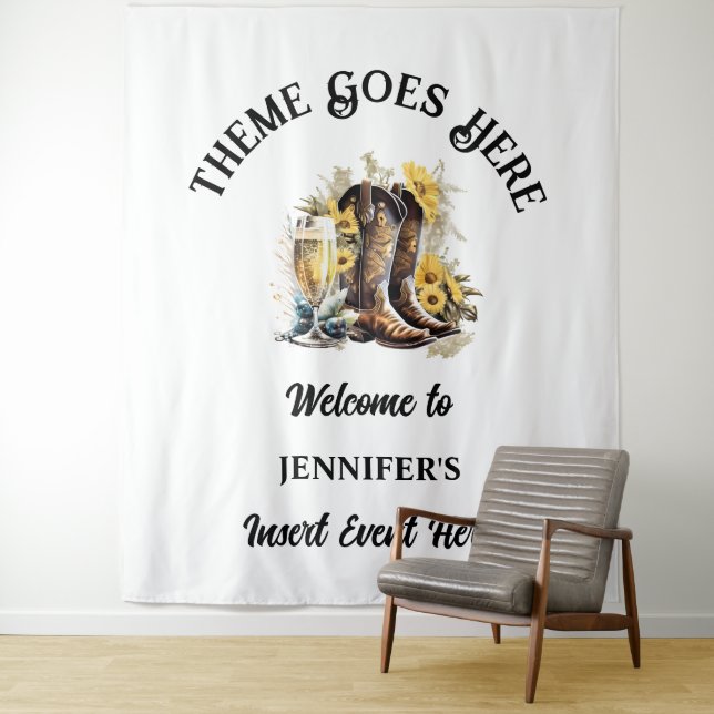 Tapiz Camarera occidental botas de vaquero girasol país  (In situ)