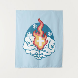 Tapiz Cambio frío, fuego de fe - Cristiano motivacional